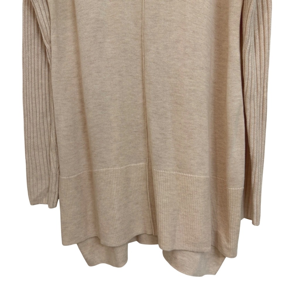 Soft Surroundings Cowl Neck Tunic Sweater Beige Oatmeal Cashmere Wool Blend S - Picture 3 of 7